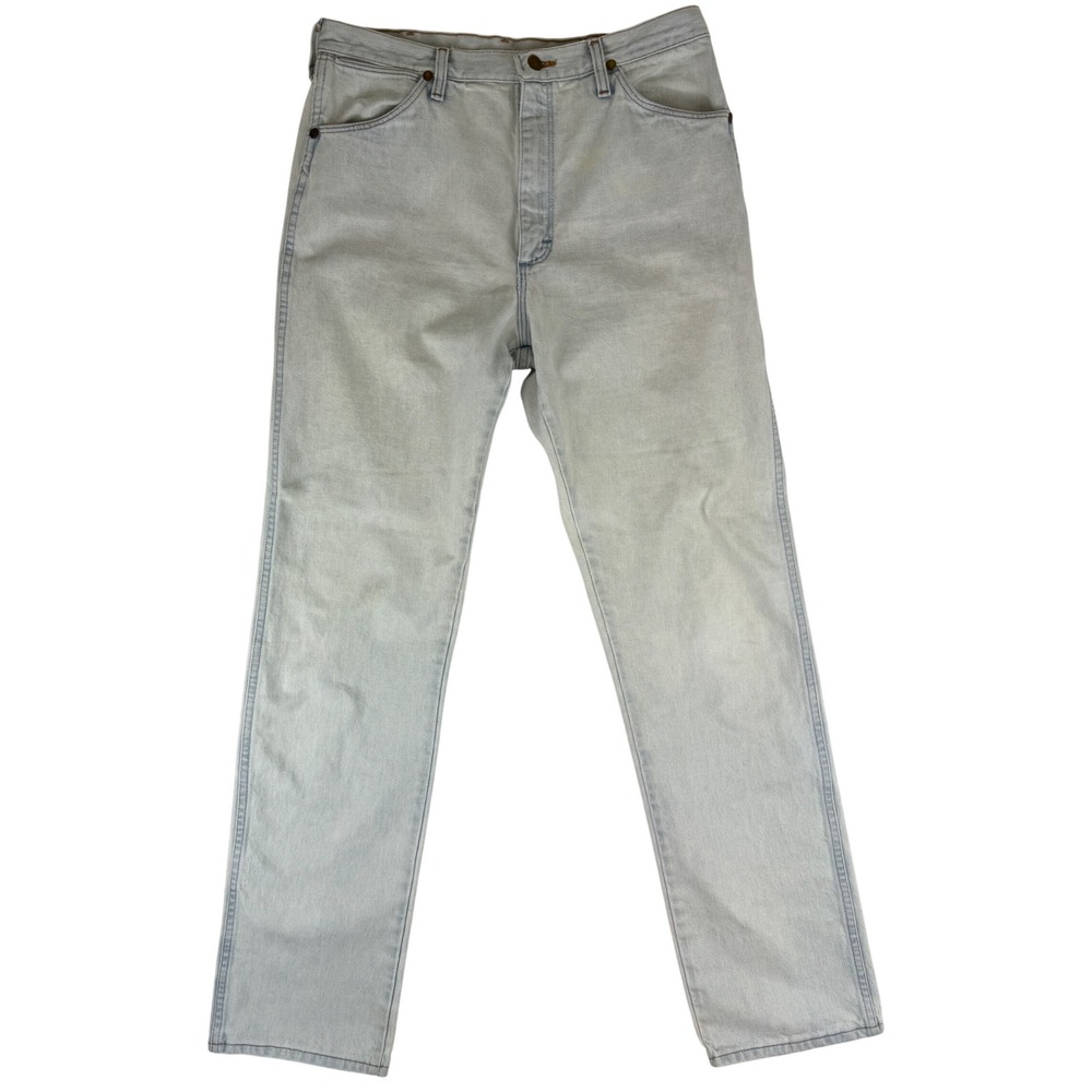 Wrangler Jeans Mens 34x36 Light Wash Cowboy Cut 13MWZGH Straight Leg USA‎ Made